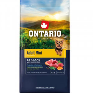 ONTARIO DOG ADULT MINI LAMB & BROWN RICE suņu barība 6.5kg